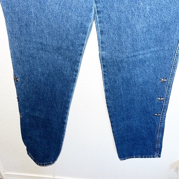 Roper Dark Wash Silver Star Detail Straight Leg High Rise Vintage Jeans - Picture 3 of 11